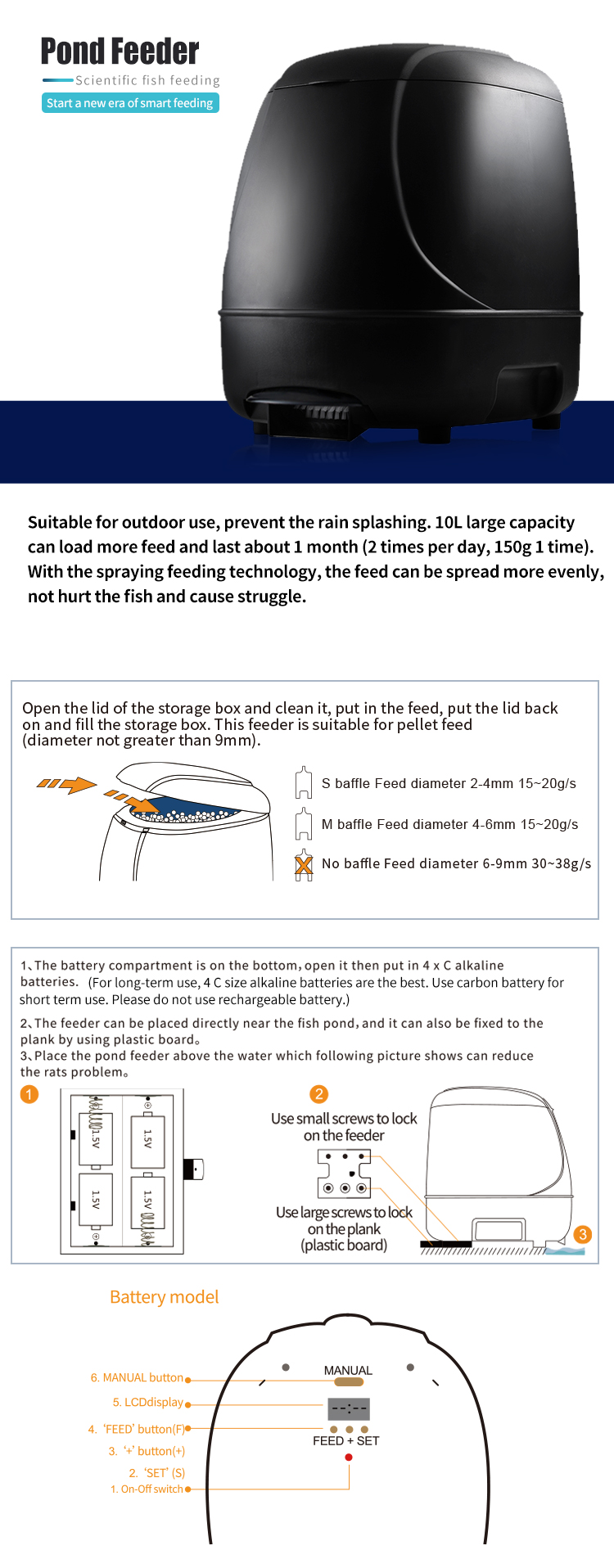 Ilonda fish feeder best sale